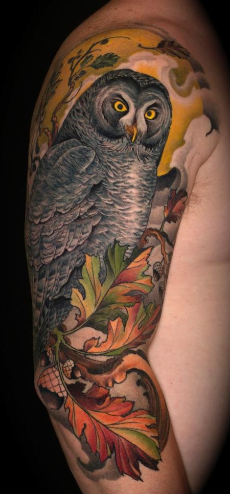 tattoos/ - great grey owl and oak - 65396