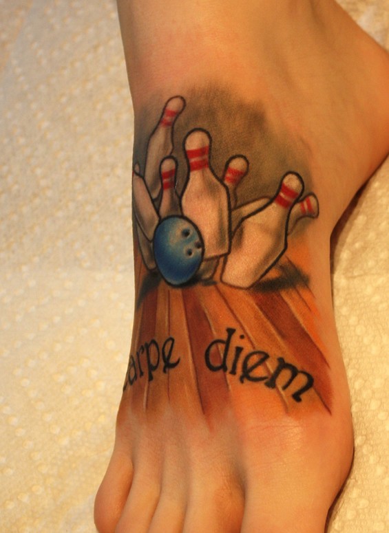 bowling pin tattoo by Ty McEwen TattooNOW