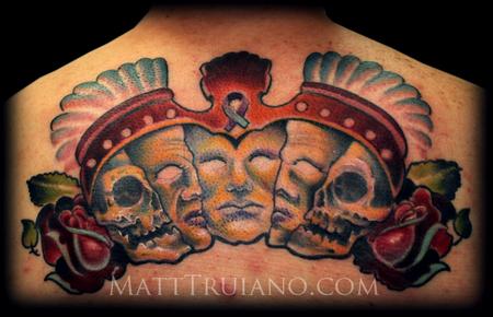 Gold soul tattoos - Mayan skull in headdress! Half healed half fresh! Hit  us up for bookings, all idea welcome! | Facebook
