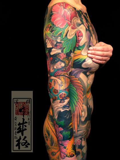 Japanese, American Traditional, Color tattoo by Mark Fernandez