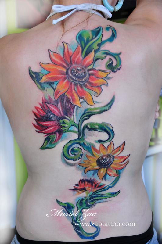Sunflower Tattoo by Muriel Zao TattooNOW