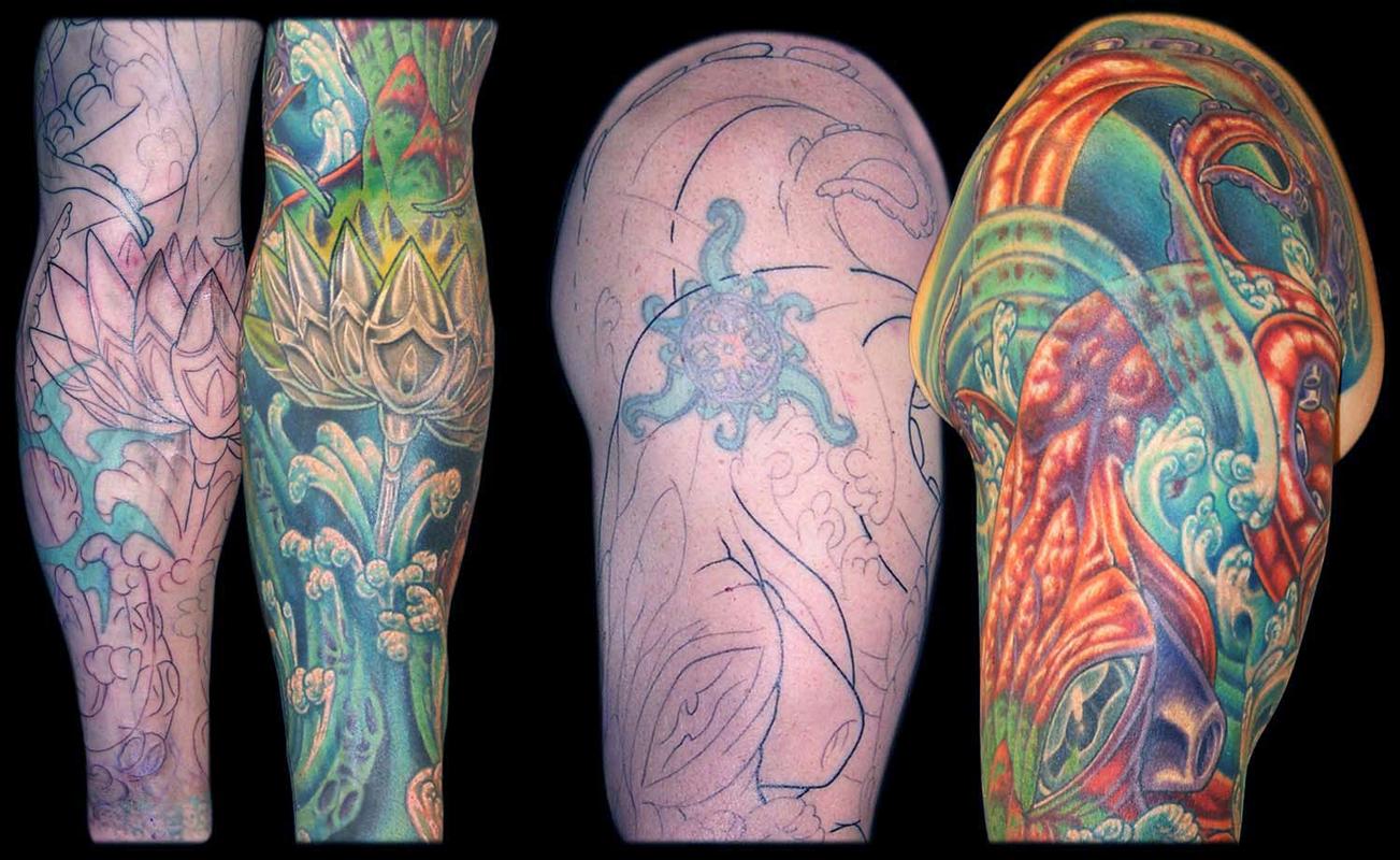 PowerLine Tattoo  Tattoos  Evan Olin  Realistic octopus coverup tattoo