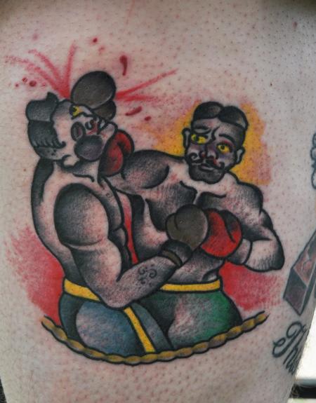 Vintage Boxing Champion Tattoo Boho Ink Fighter