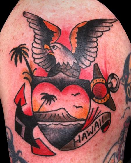 Hawaiian tattoo, Tree sleeve tattoo, Tropical tattoo