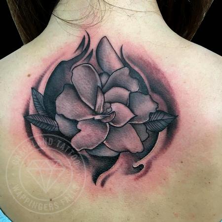 chris montes ༶ travel tattooer | ❀ frost proof gardenias (gardenia  jasminoides) ❀ done at @nogoodtattoo in austin, tx | Instagram