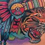 Tattoos - Traditional Tiger Chieftain Tattoo - 102391