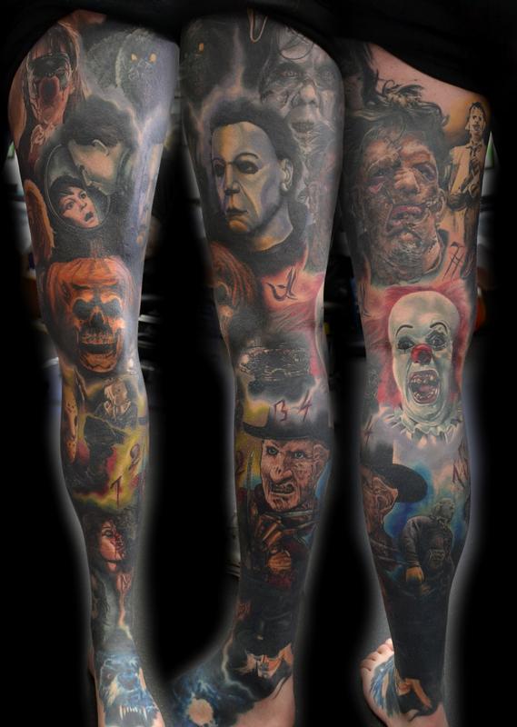Unify Tattoo Company  Tattoos  Portrait  Horror Movie Leg Sleeve