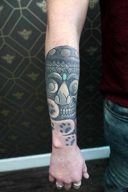 Black and Grey Heaven and Hell tattoo by Dimas Reyes: TattooNOW