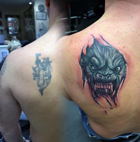Tattoos by Alan Aldred : Tattoos : General : Healed Wolfman and