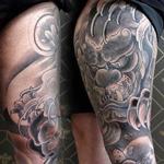 Tattoos - Foo Dog and Koi Leg Sleeve Finished - 145514