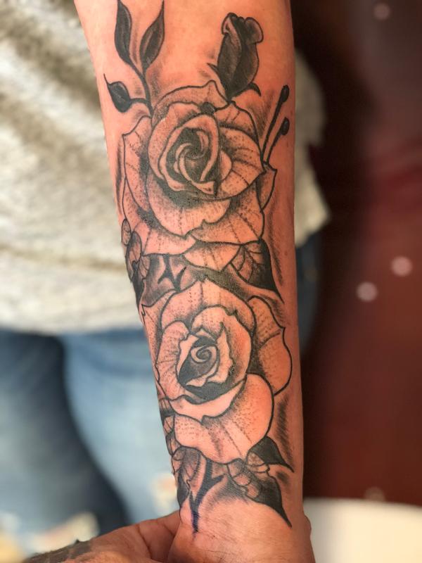 Three Roses Tattoo Outline