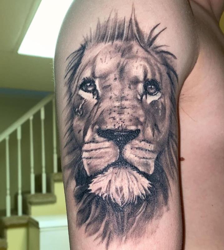 lion stencil tattoo