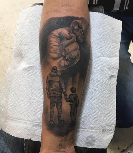 Father and son tattoo | Tattoo for son, Tattoos, Skull tattoo