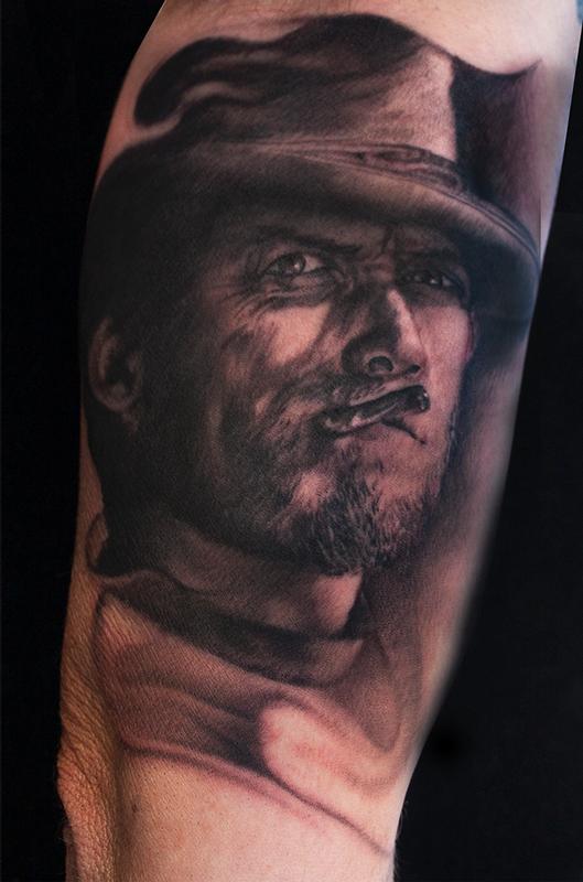 Clint Eastwood Portrait Tattoo by NickDAngeloTattoos on DeviantArt