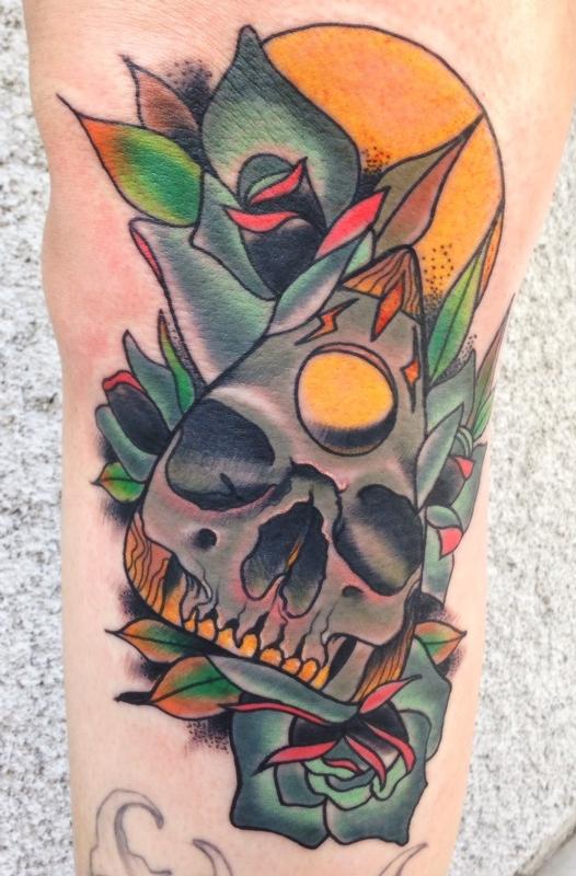 Lamp and Skull Tattoo by Alan Ferioli  Tattoo Insider