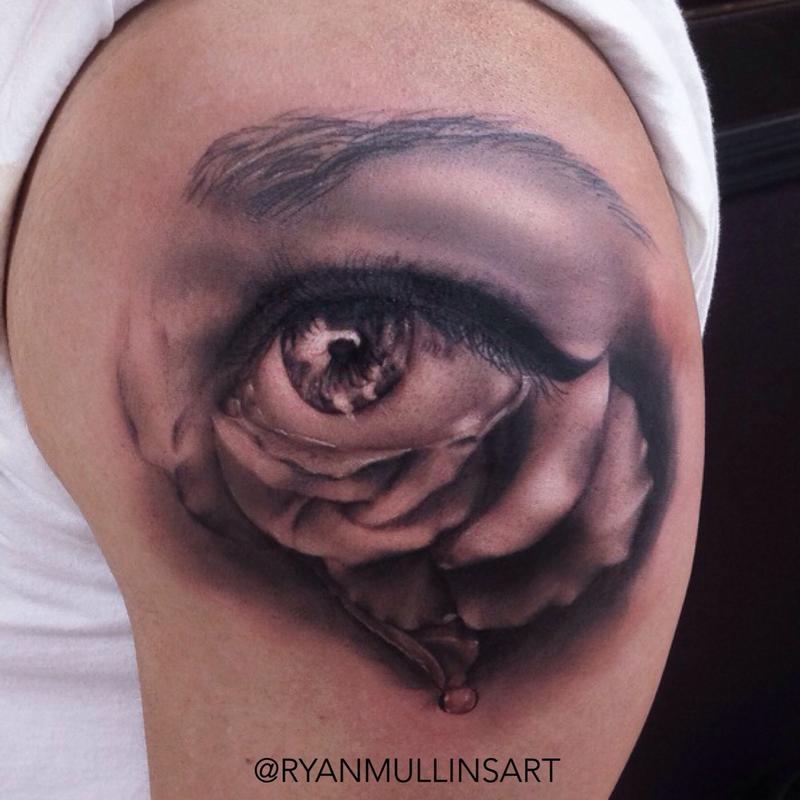 Tattoo uploaded by jamesmdalton  Eye and roses on inner forearm  Tattoodo