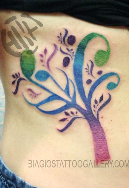 Beautiful Music Tree Tattoo on Forearm
