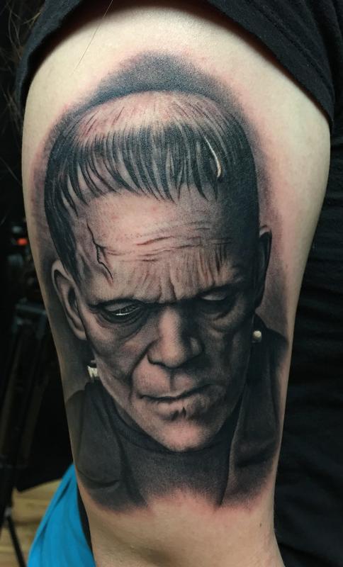 Frankenstein Portrait Tattoo by Bob Tyrrell : Tattoos