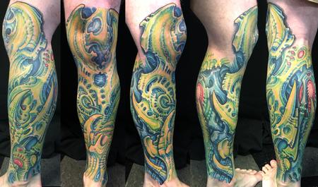 Floral Scrollwork Leg Sleeve by Russ Abbott: TattooNOW