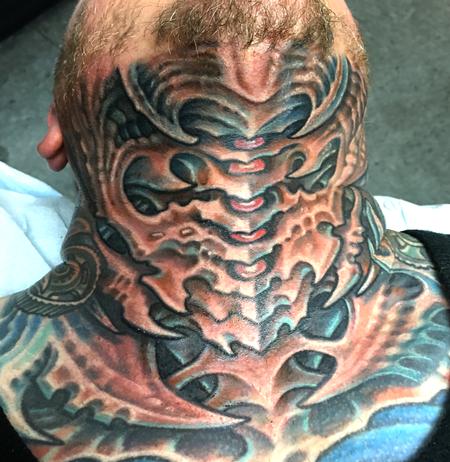 Throat/neck tattoo by Buck by BuckinTattoo on DeviantArt