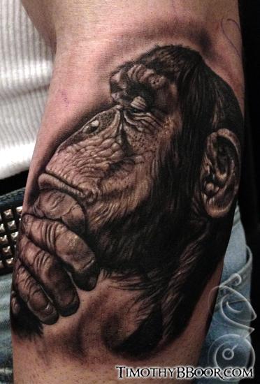 Chimpanzee tattoo by Jurgis Mikalauskas | Post 29444