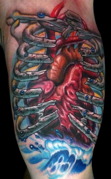 New school style colored chest tattoo of biomechanical heart | Biomechanical  tattoo, Biomechanical tattoo design, Heart tattoo designs