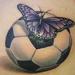 Tattoos - Butterfly On Soccer Ball  - 89926