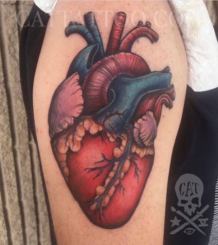 Started this crazy double heart tattoo tonight Cant wait  Flickr