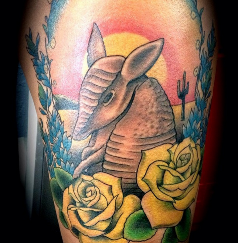 Texas Armadillo by Aaron Grace TattooNOW