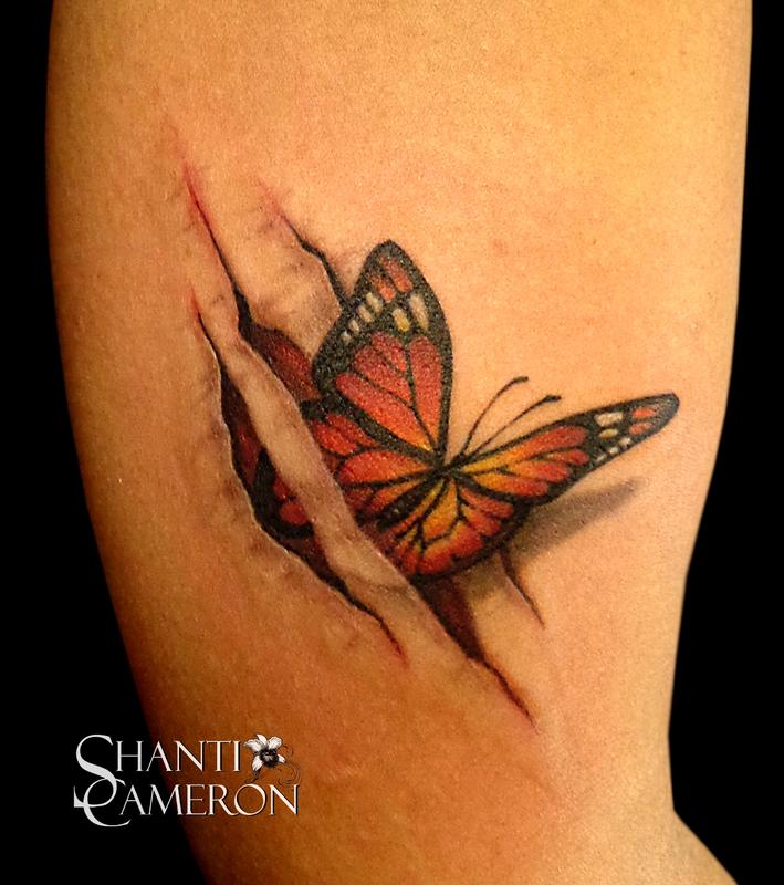 Closeup Little Child Girl Butterfly Tattoo Stock Photo 1087410695   Shutterstock