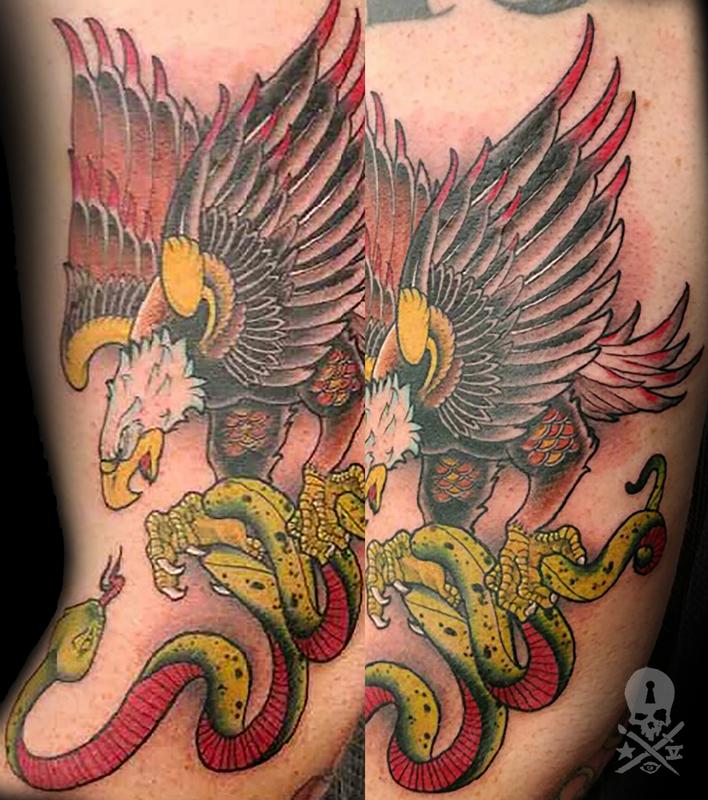 Tattoo tagged with snake panther belly eagle chest  inkedappcom