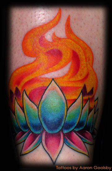 Fire Flower Aqarelle tattoo by Jan Mràz  Best Tattoo Ideas Gallery