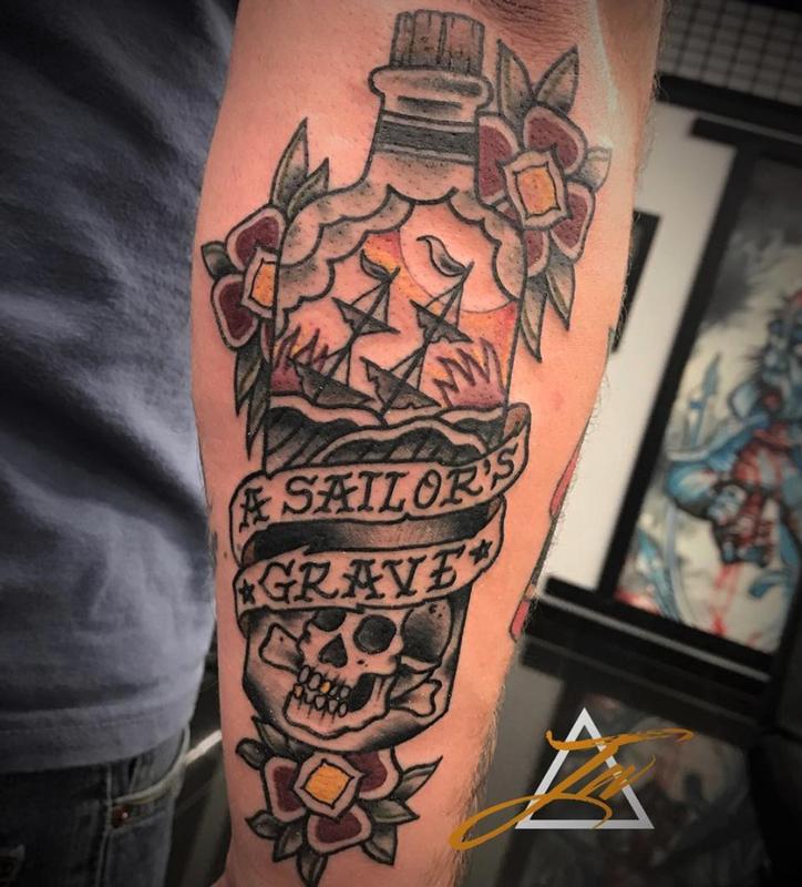 Abandon Ship with these Traditional Sailors Grave Tattoos  Tattoodo