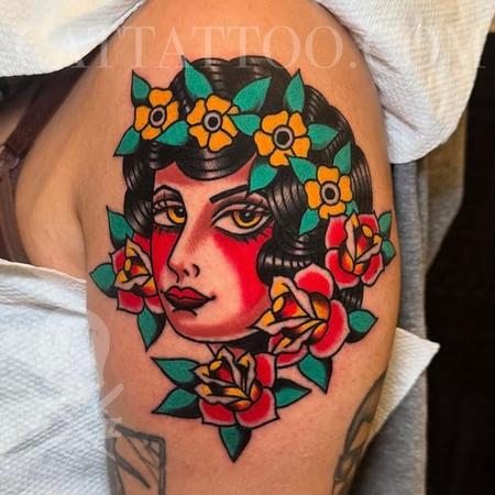 tattoos/ - Traditional Woman Face - 148228