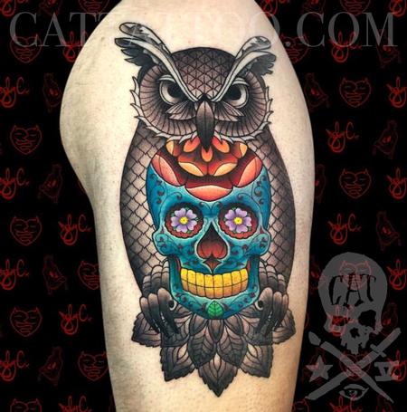 tattoos/ - Owl and Skull - 145757