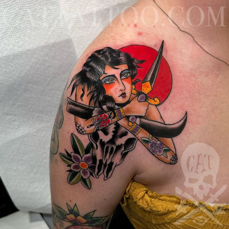 tattoos/ - Lady & Cow Skull - 145936