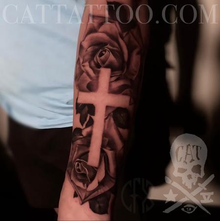 tattoos/ - Roses and Cross - 146323