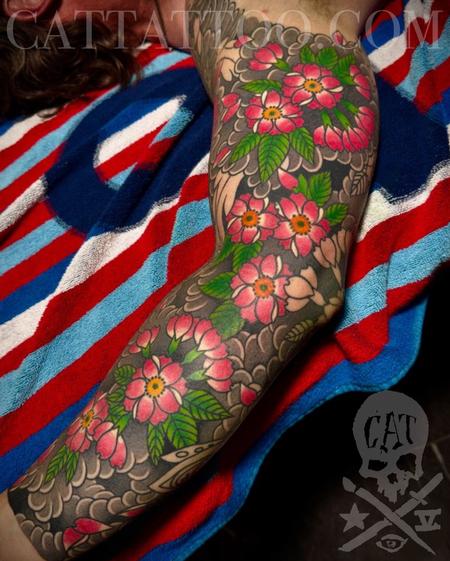 tattoos/ - In progress Cherry Blossoms Sleeve - 146468