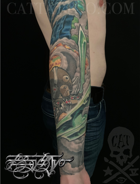 Close up of lower arm in the Anime Full Sleeve by Terry Mayo : Tattoos