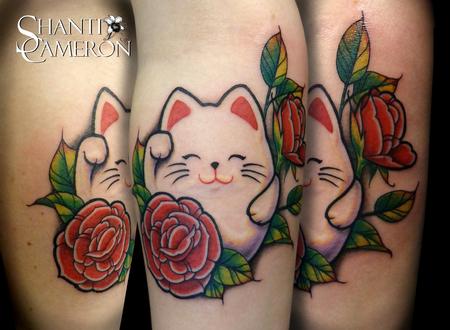 Lucky Cat In-progress by JON: TattooNOW
