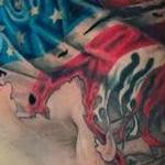 Prints-For-Sale - American Flag Chest and Shoulder Tattoo - 142749