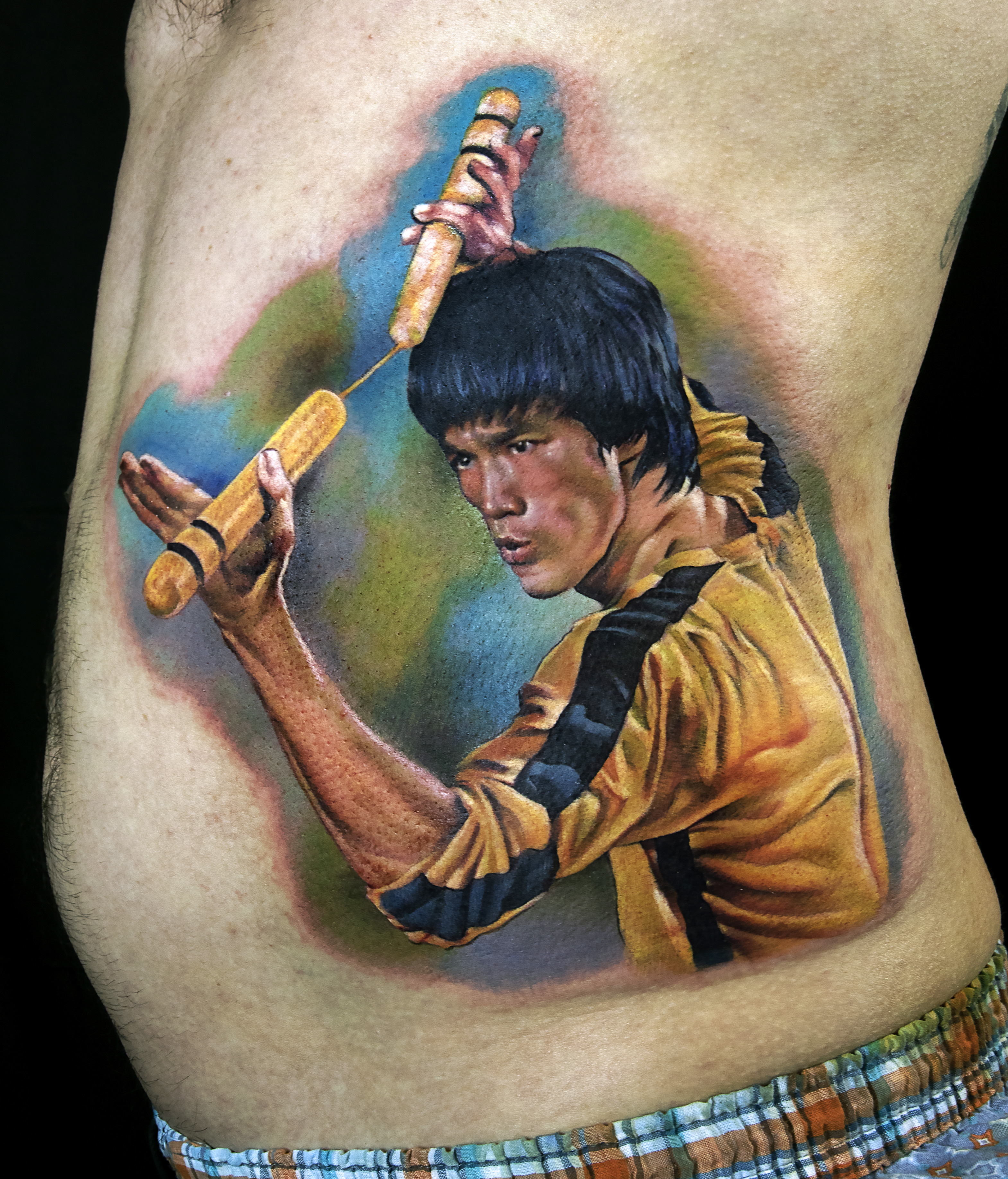 Cecil Porter Studios - Custom Tattoos and Illustration: Bruce Lee color portrait tattoo