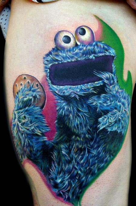 Tattoo uploaded by Atilla Dinc • cookie monster tattoo realistic colorful  #realistic #colorful #cookiemonster #cookie • Tattoodo