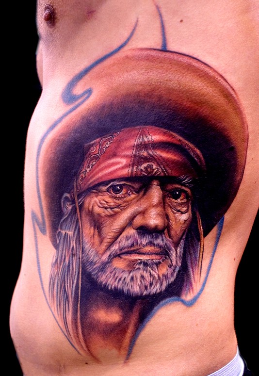 Willie Nelson by Corey King at Tradition Tattoo in Irondale AL  rtattoos