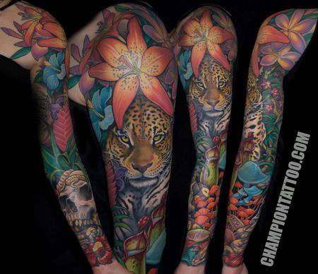 Japanese Dragon & Leopard Sleeve Tattoo – Joe Haasch Tattoo