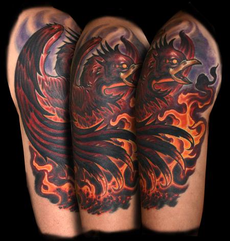 Eagle With Fire Wings On Black Background. Tattoo Design. Stock Photo,  Picture and Royalty Free Image. Image 207912398.