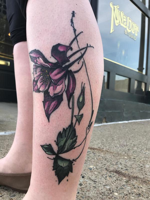Flowers and negative snowflakes by Melissa Fusco TattooNOW