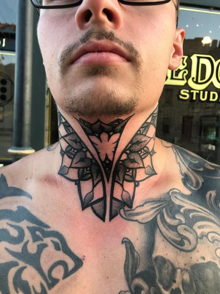 Throat tattoo I did a few months back Definitely one of the more difficult  areas to work on, now booking January/February 2024 or you ca... | Instagram