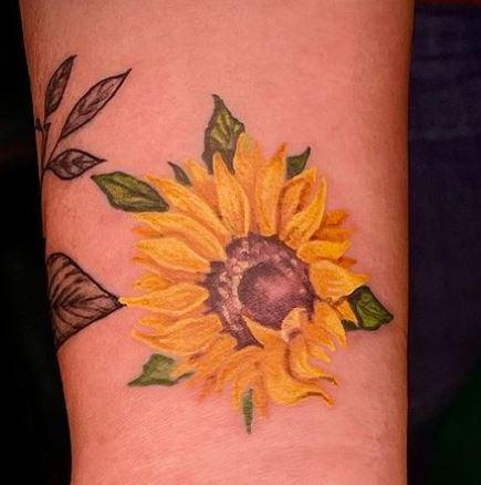 tattoos/ - realistic sunflower - 144324