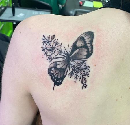 tattoos/ - Black and grey Butterfly  - 144261